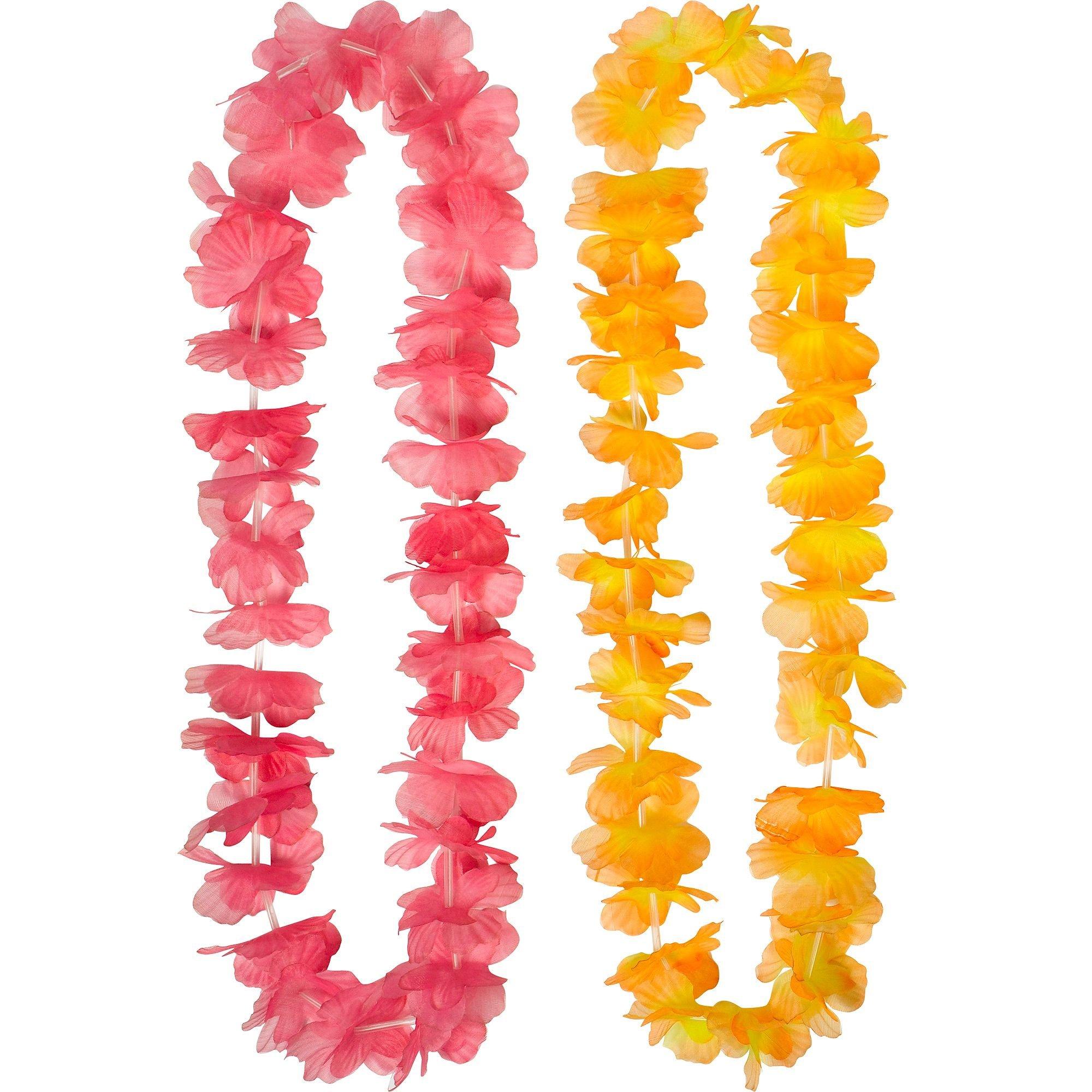 Rainbow Flower Leis 6ct - Image 2