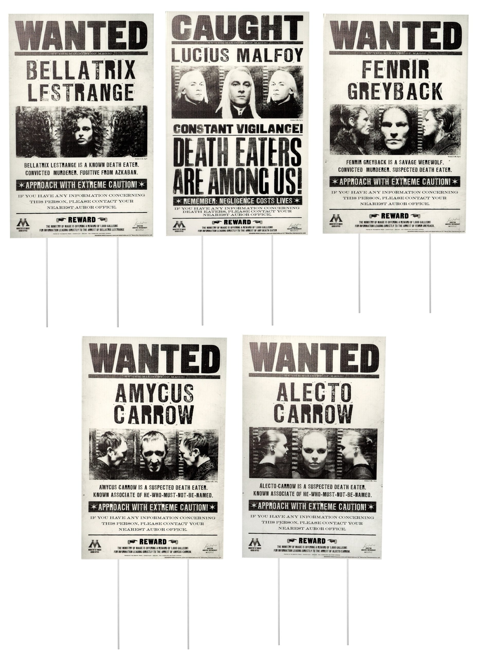 17-inch Harry Potter Death Eater Wanted Signs Lawn Decoration. 5ct - Image 2