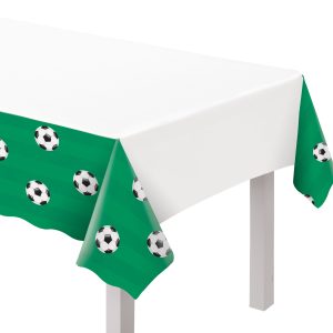 Soccer Plastic Table Cover. 54in x 102in