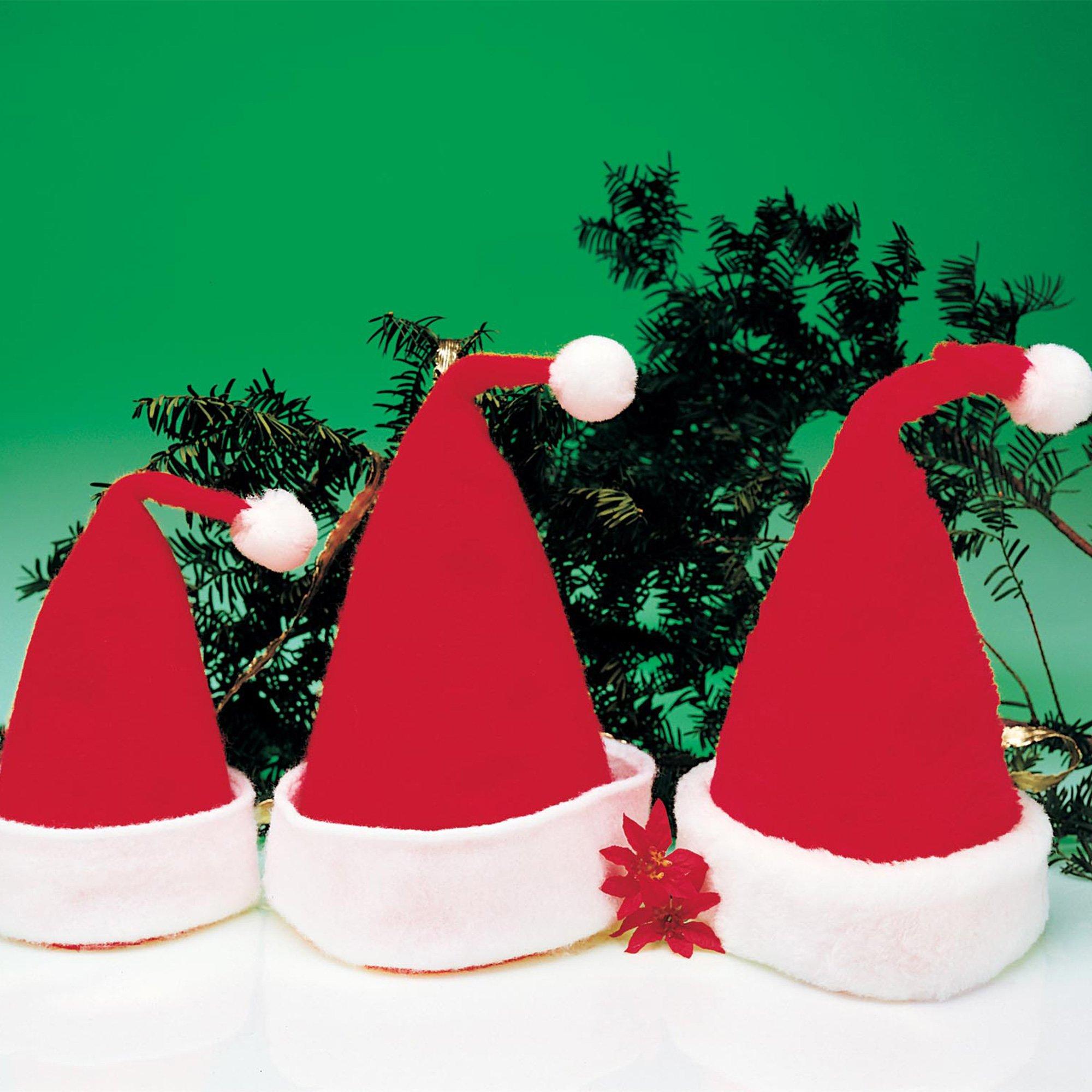 Kids' Red and White Plush Santa Hat - Image 2