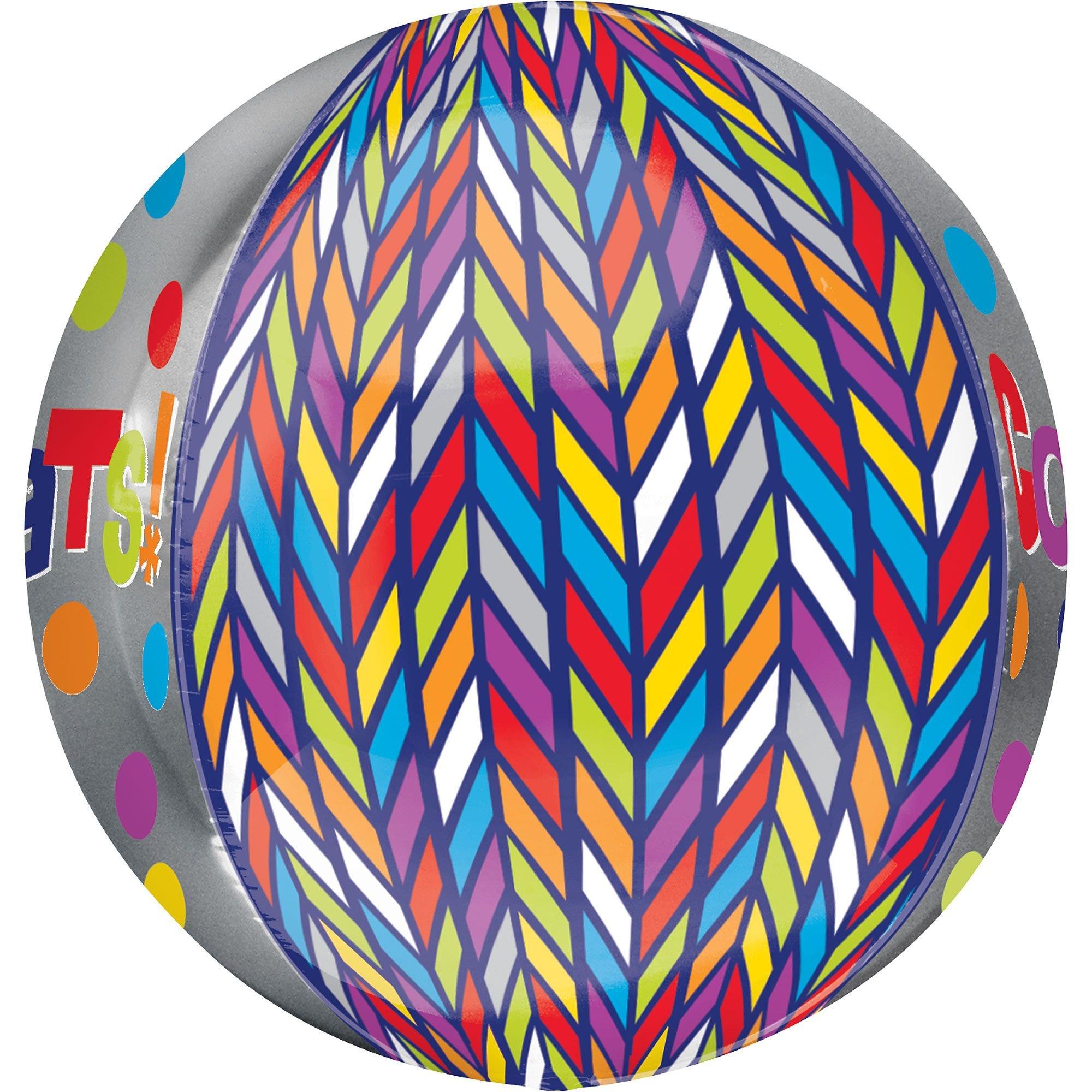 Orbz Dotty Geometric Congrats Balloon. 16in - Image 2