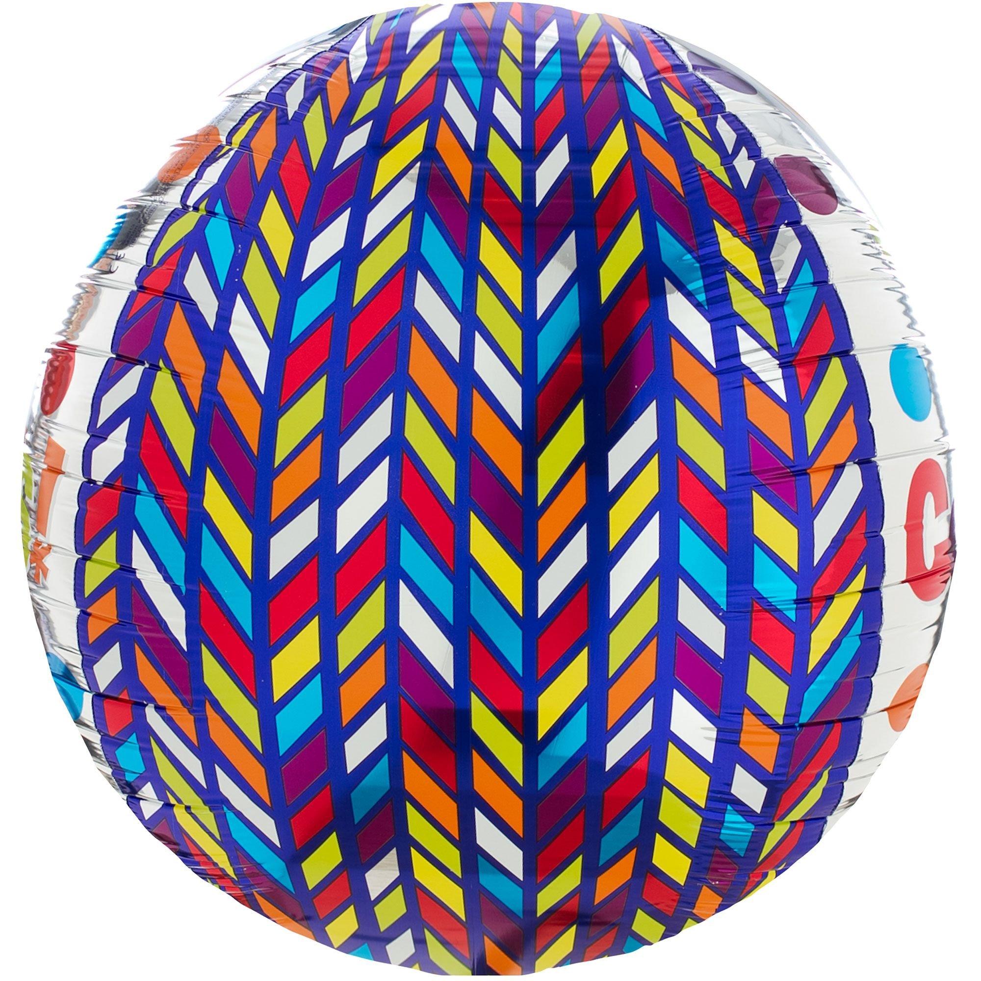Orbz Dotty Geometric Congrats Balloon. 16in - Image 3