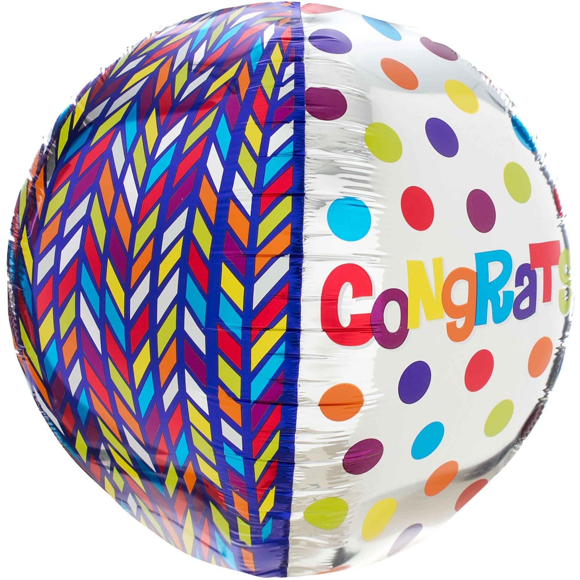 Orbz Dotty Geometric Congrats Balloon. 16in - Image 4