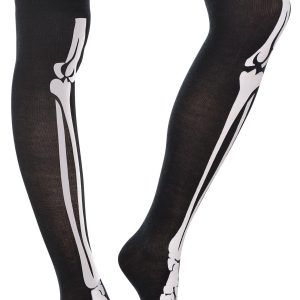 Skeleton Bones Over-the-Knee Socks
