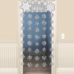 Glitter Snowflake Doorway Curtain