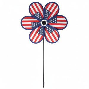 Patriotic American Flag Pinwheel Yard Stake
