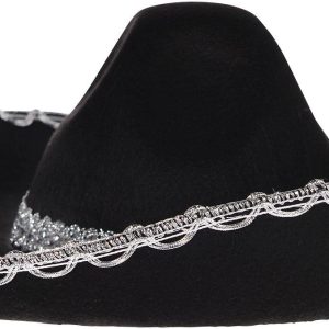 Silver Trim Black Sombrero