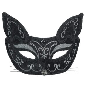 Black Scroll Cat Mask