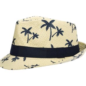 Palm Tree Straw Fedora
