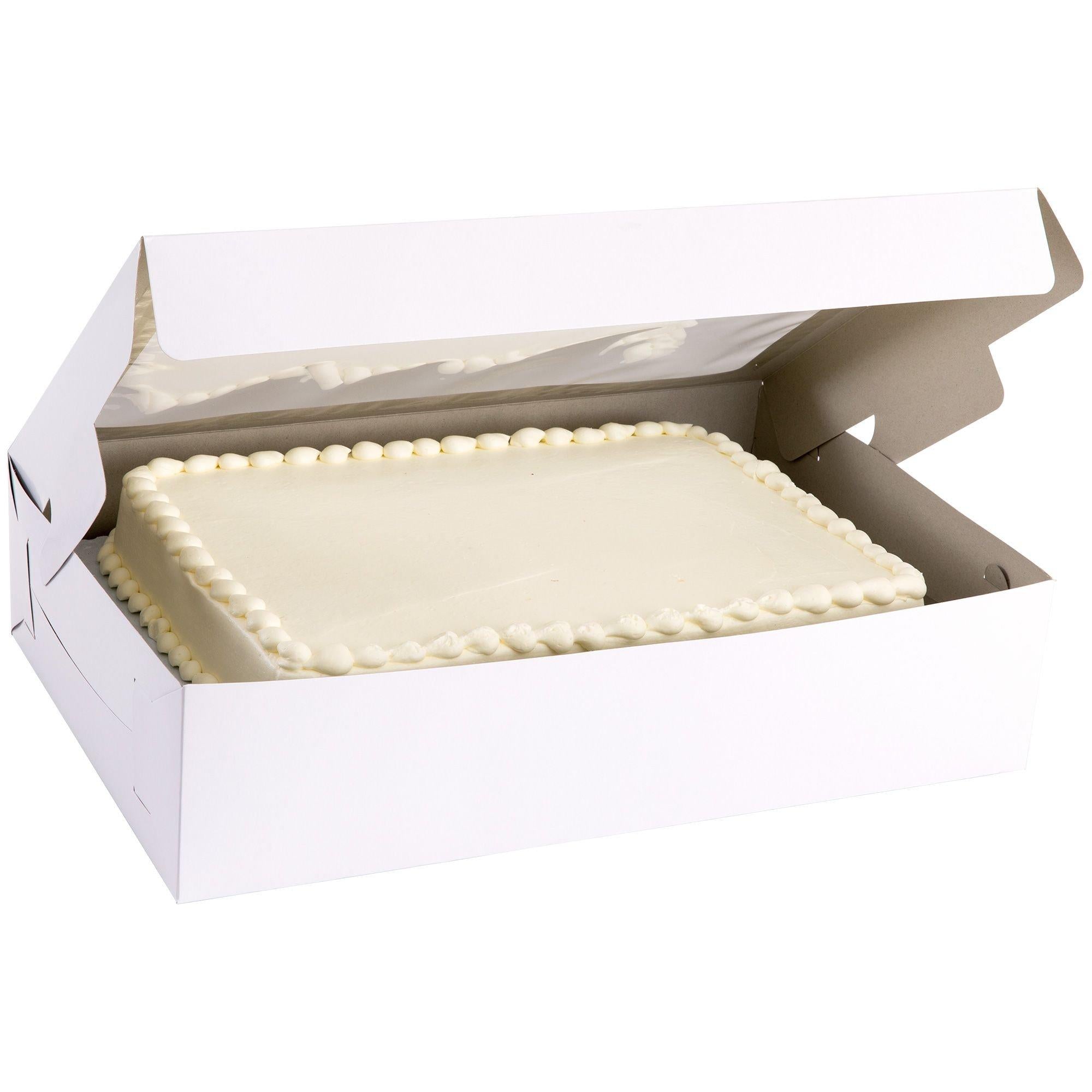 White Window Sheet Cake Box. 21in x 14in