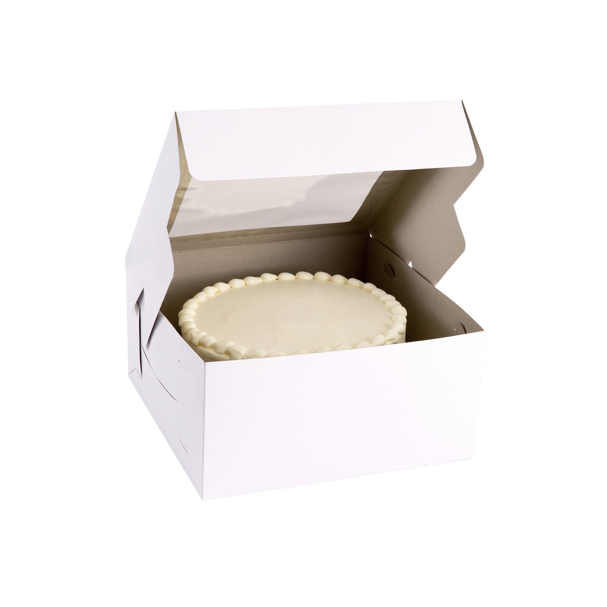 White Square Window Cake Box. 12in