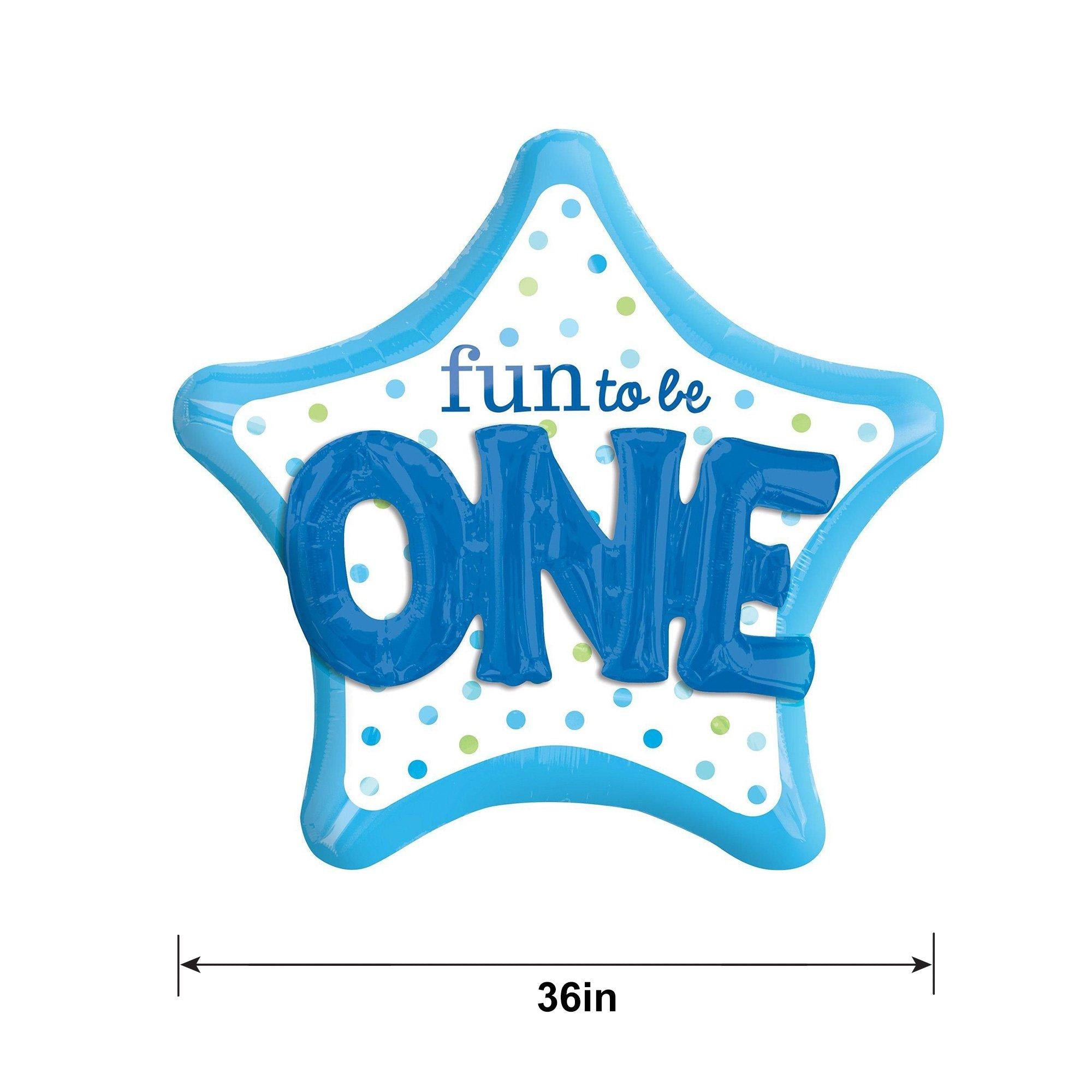Fun to be One Balloon 36in - 3D Polka Dot Boy - Image 2