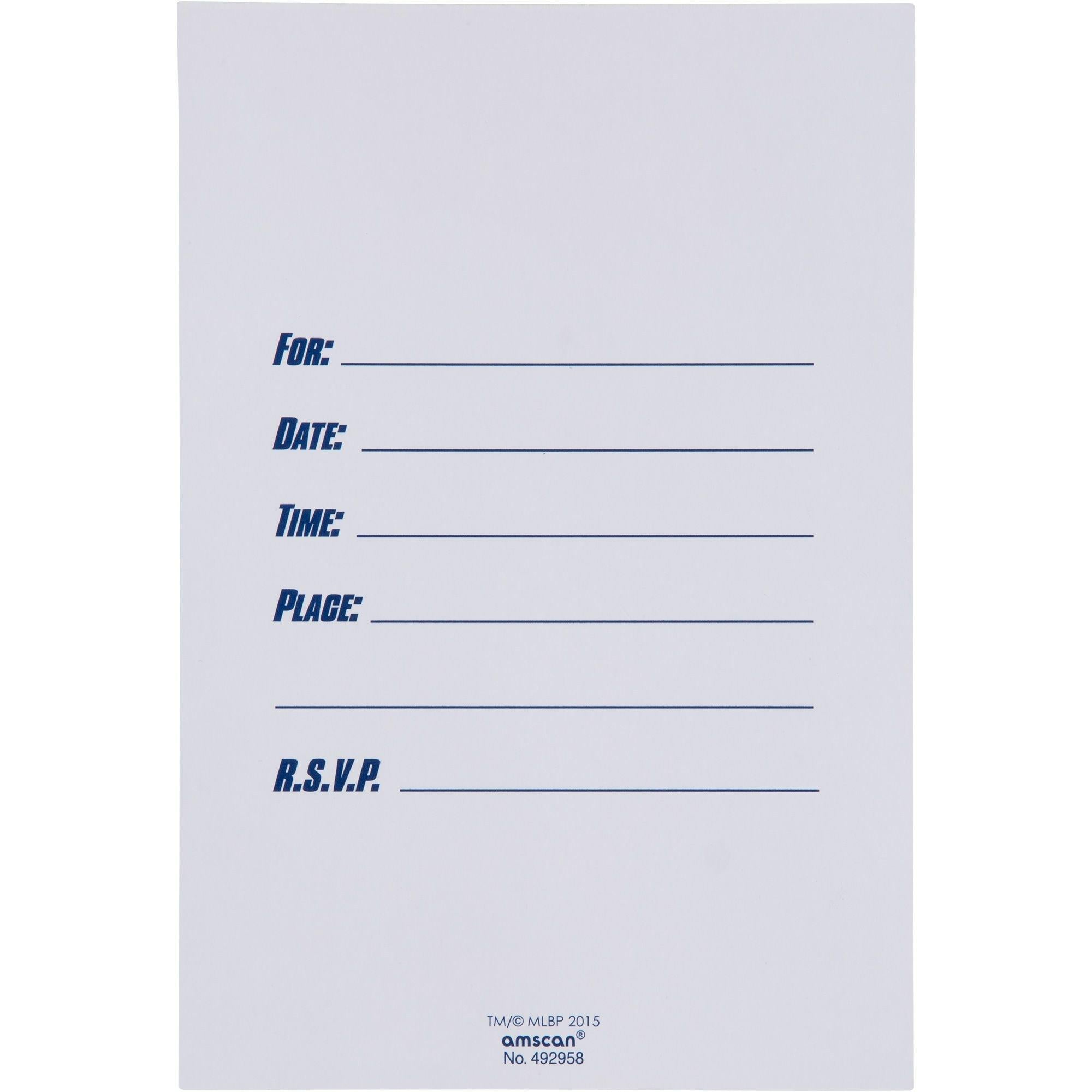 MLB Baseball Invitations. 8ct - Image 2