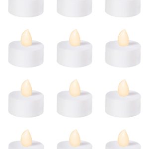 White Tealight Flameless LED Candles 12ct