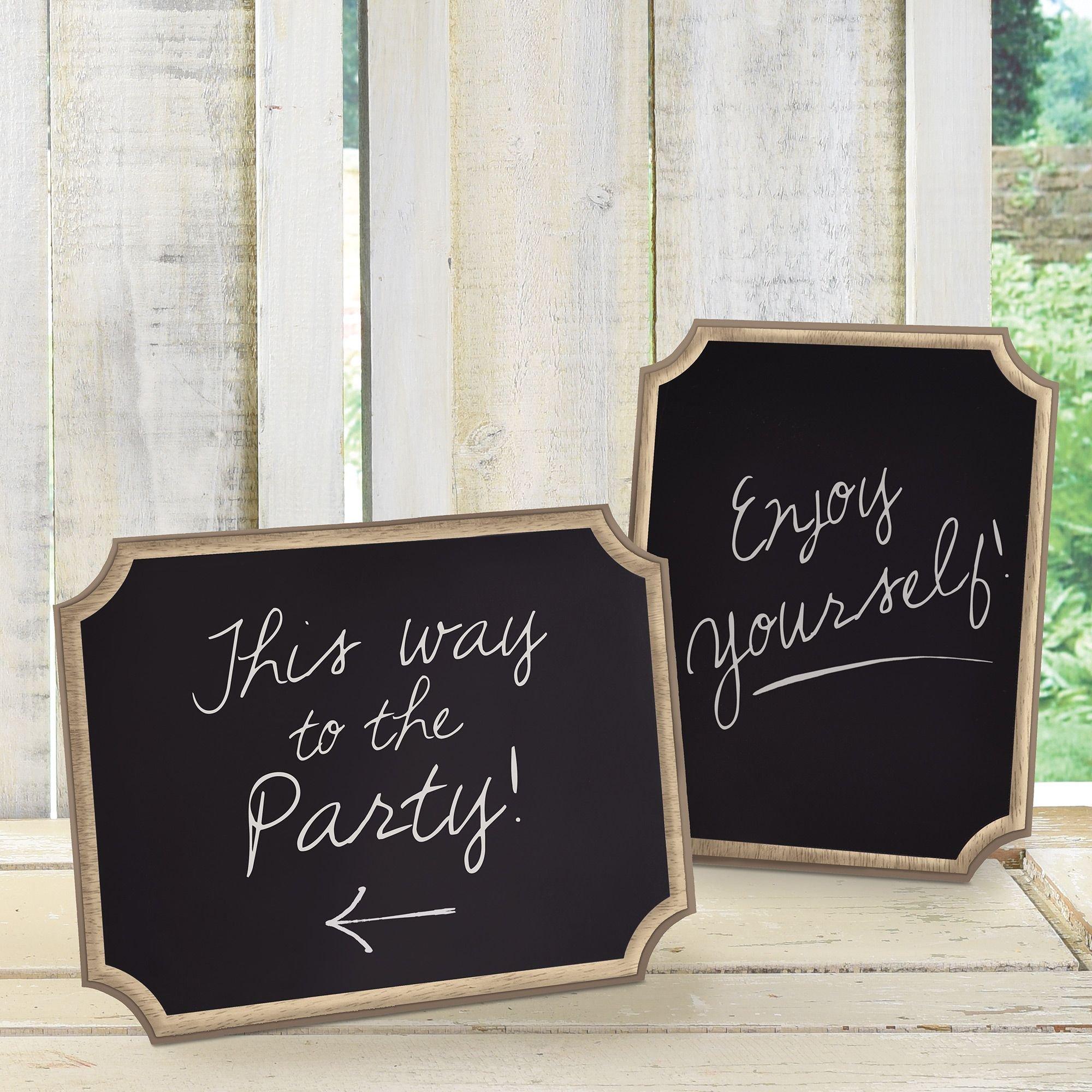 Chalkboard Wood Easel Signs 2ct - Image 2