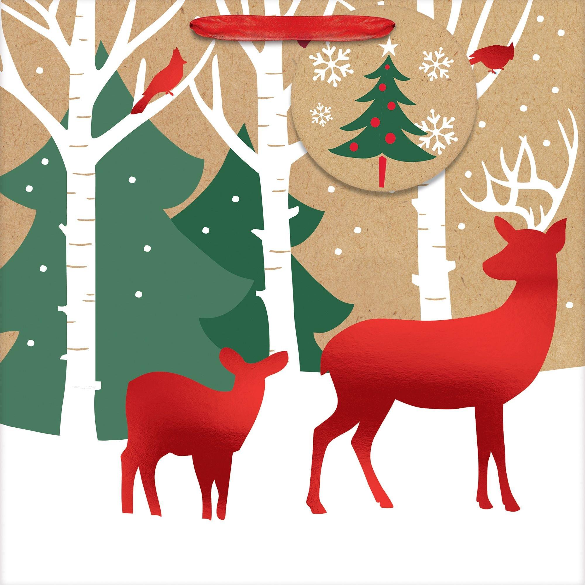 Reindeer Crossing Kraft Gift Bag - Image 2