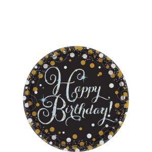 Prismatic Birthday Dessert Plates 8ct - Sparkling Celebration