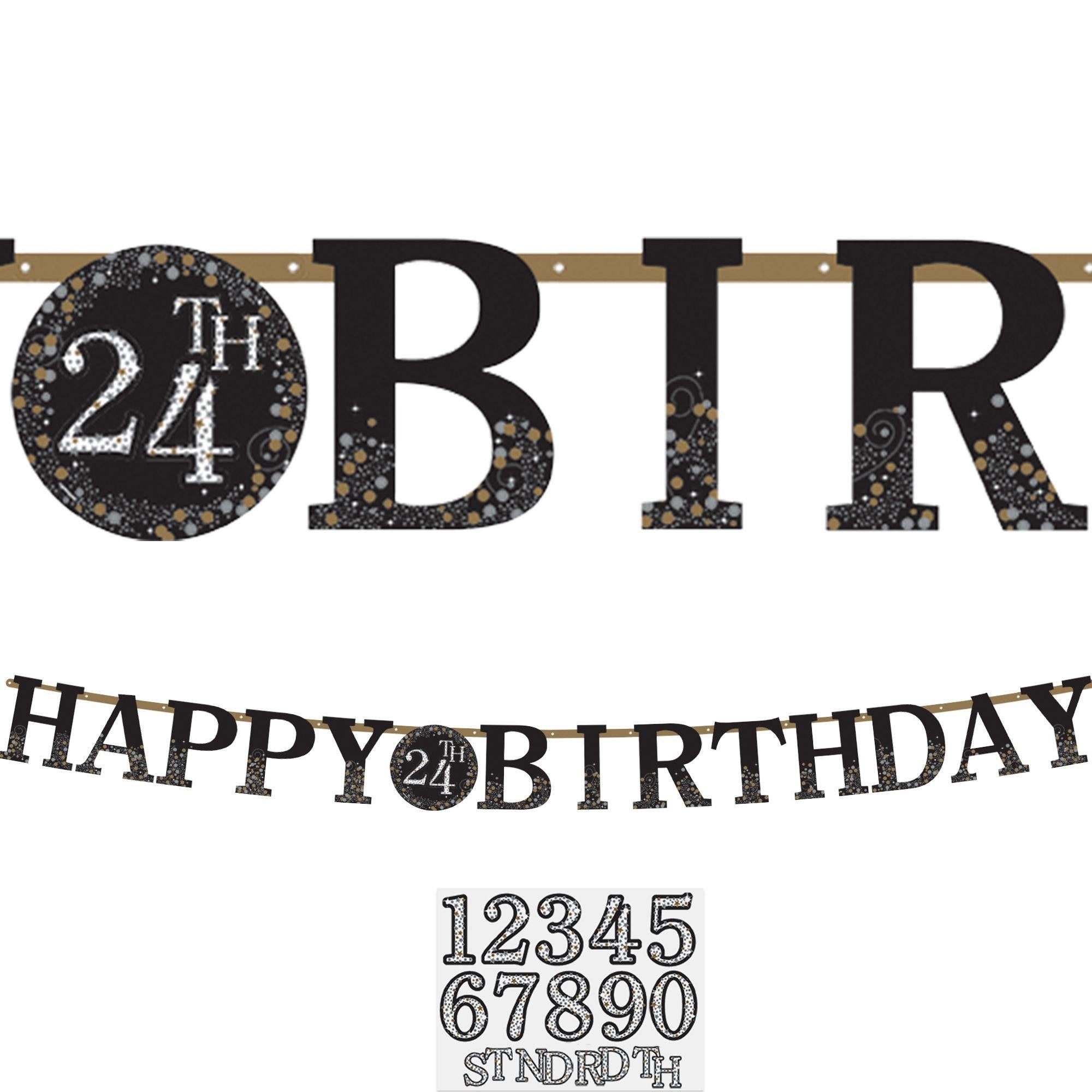 Add-An-Age - Sparkling Celebration Happy Birthday Banner Kit. 10.5ft