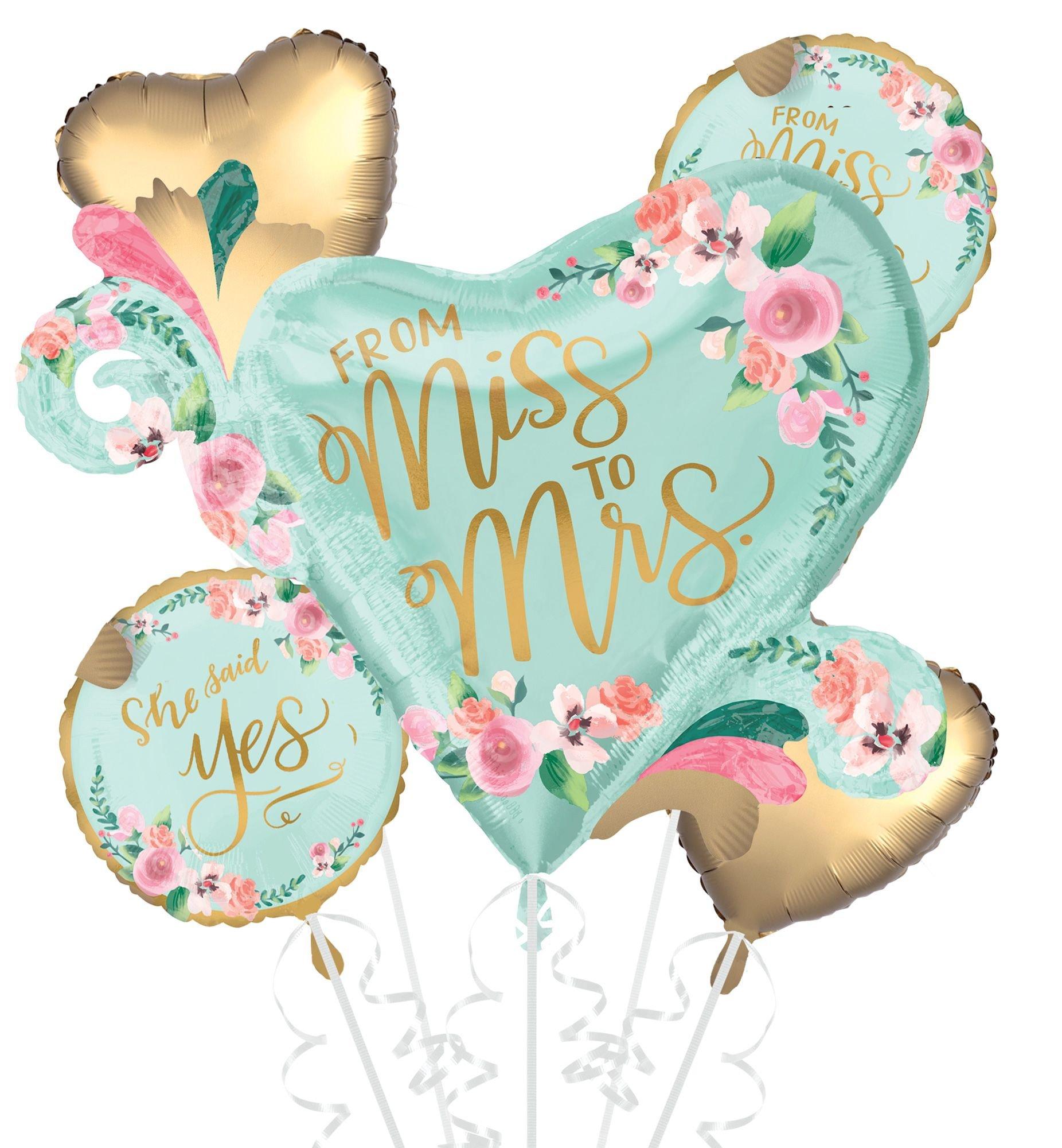 Mint to Be Bridal Shower Foil Balloon Bouquet. 5pc