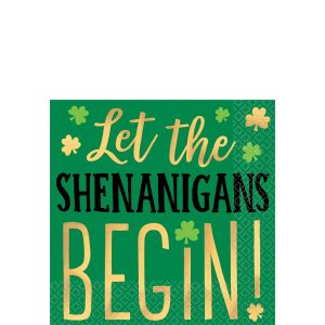 Shenanigans St. Patrick's Day Beverage Napkins 16ct