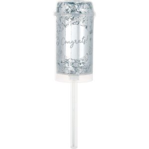 Silver Congrats & Love Confetti Poppers 2ct