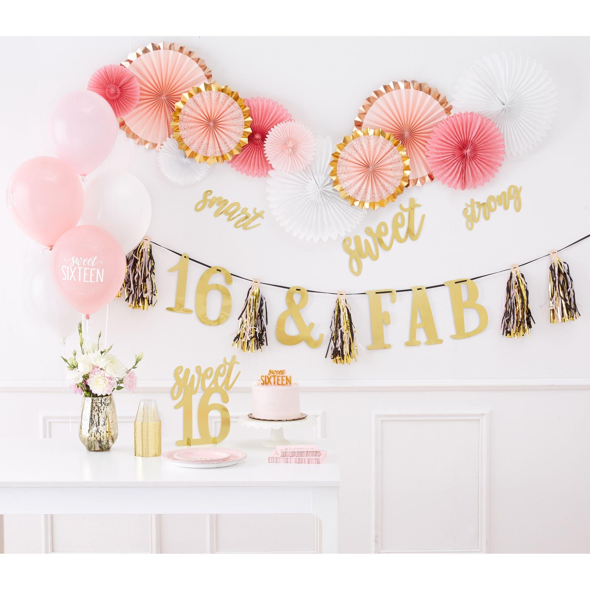 Metallic Rose Gold & Pink Sweet 16 Dessert Plates 8ct - Image 3