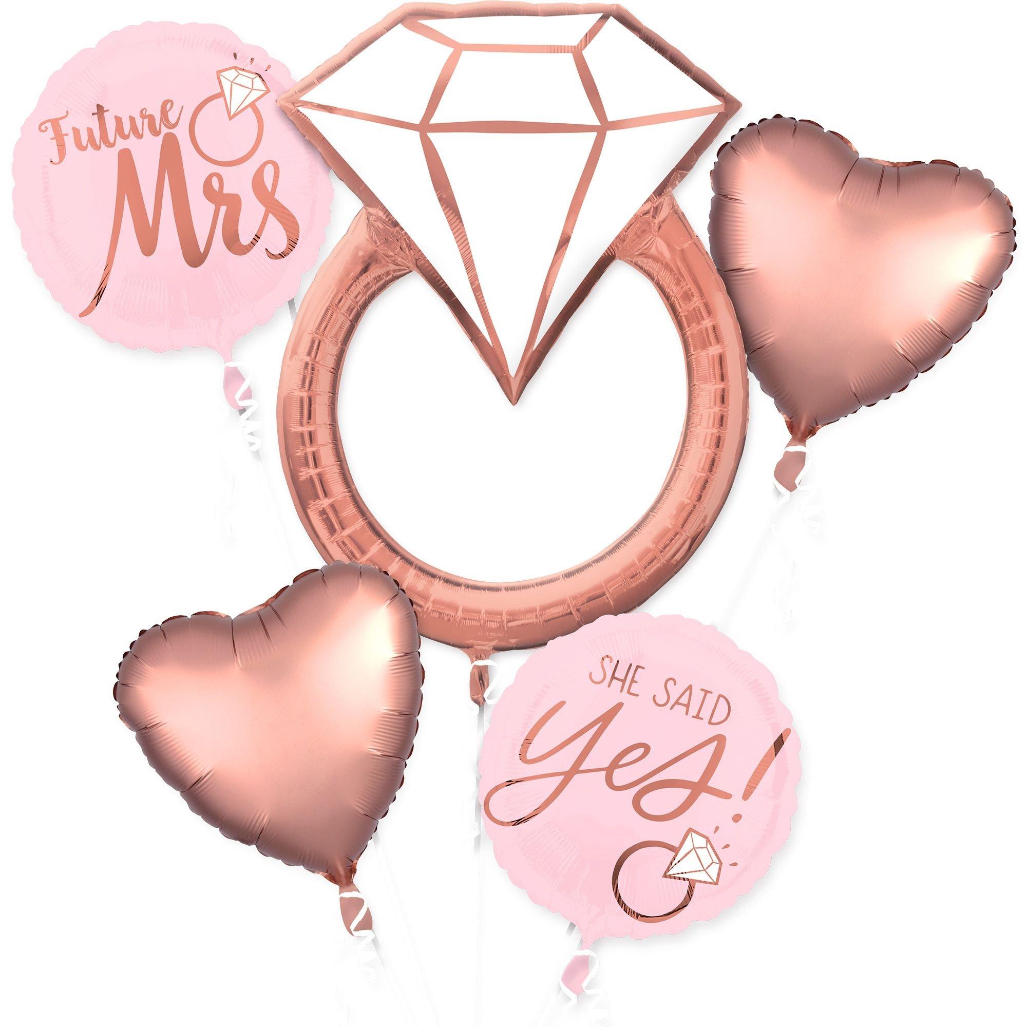 Blush Engagement Foil Balloon Bouquet. 5pc