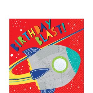 Blast Off Birthday Lunch Napkins 16ct
