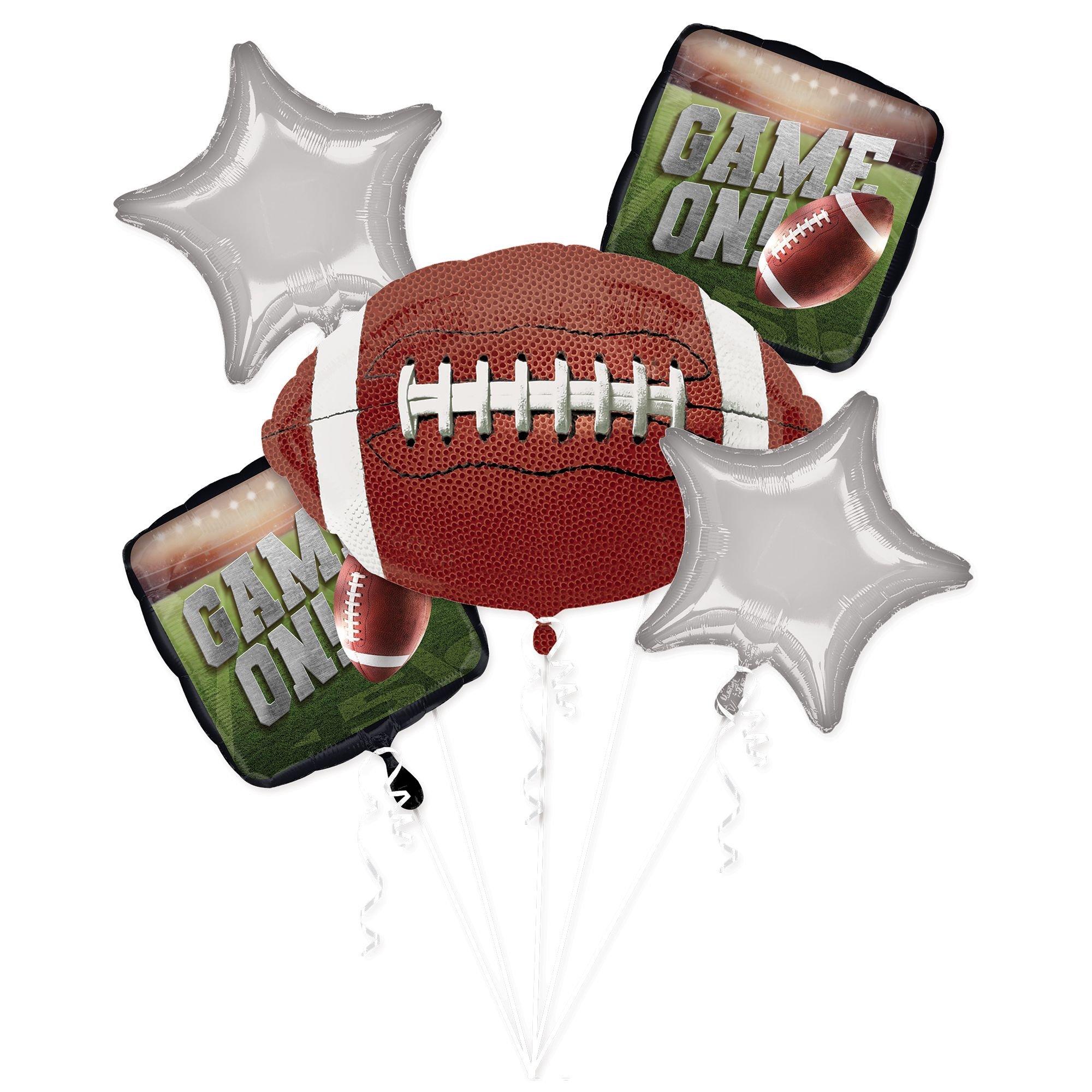 Go Fight Win Football Foil Balloon Bouquet. 5pc