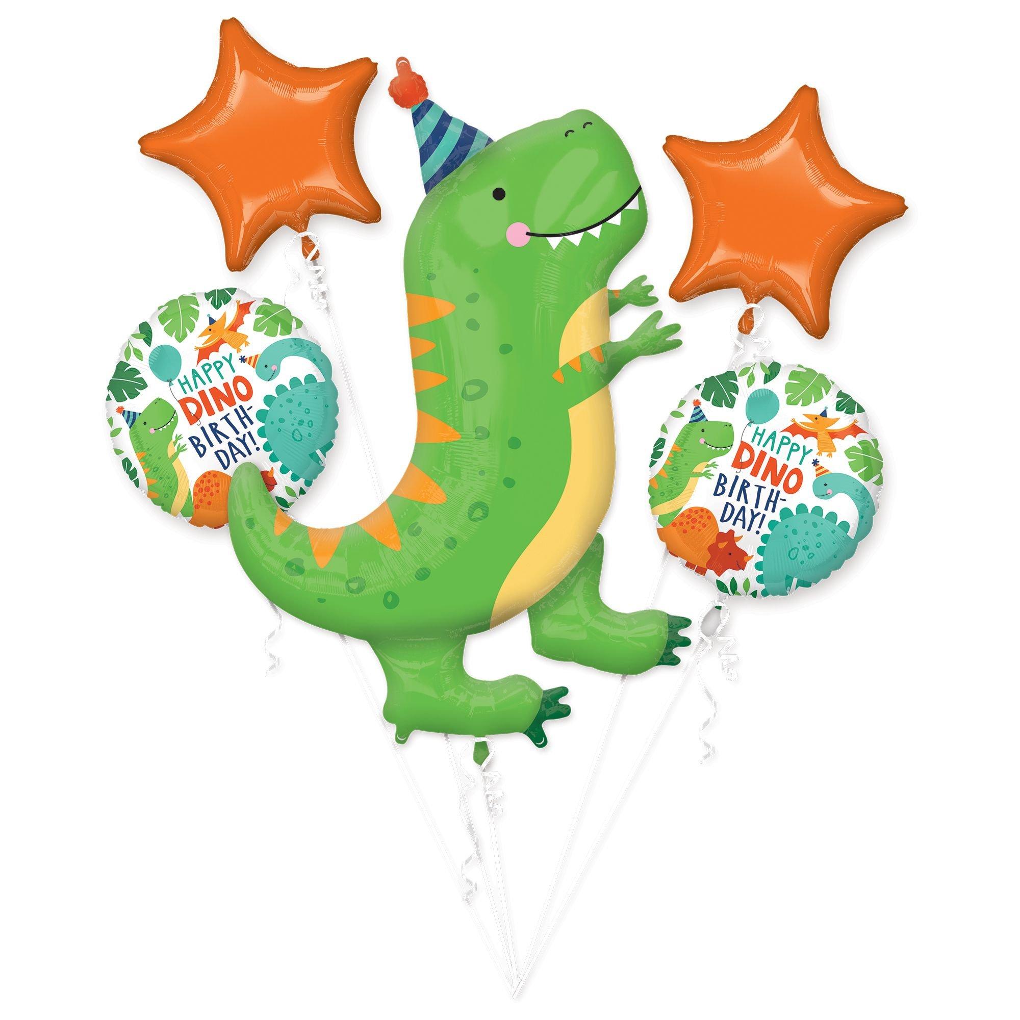 Dino-Mite Birthday Balloon Bouquet. 5pc