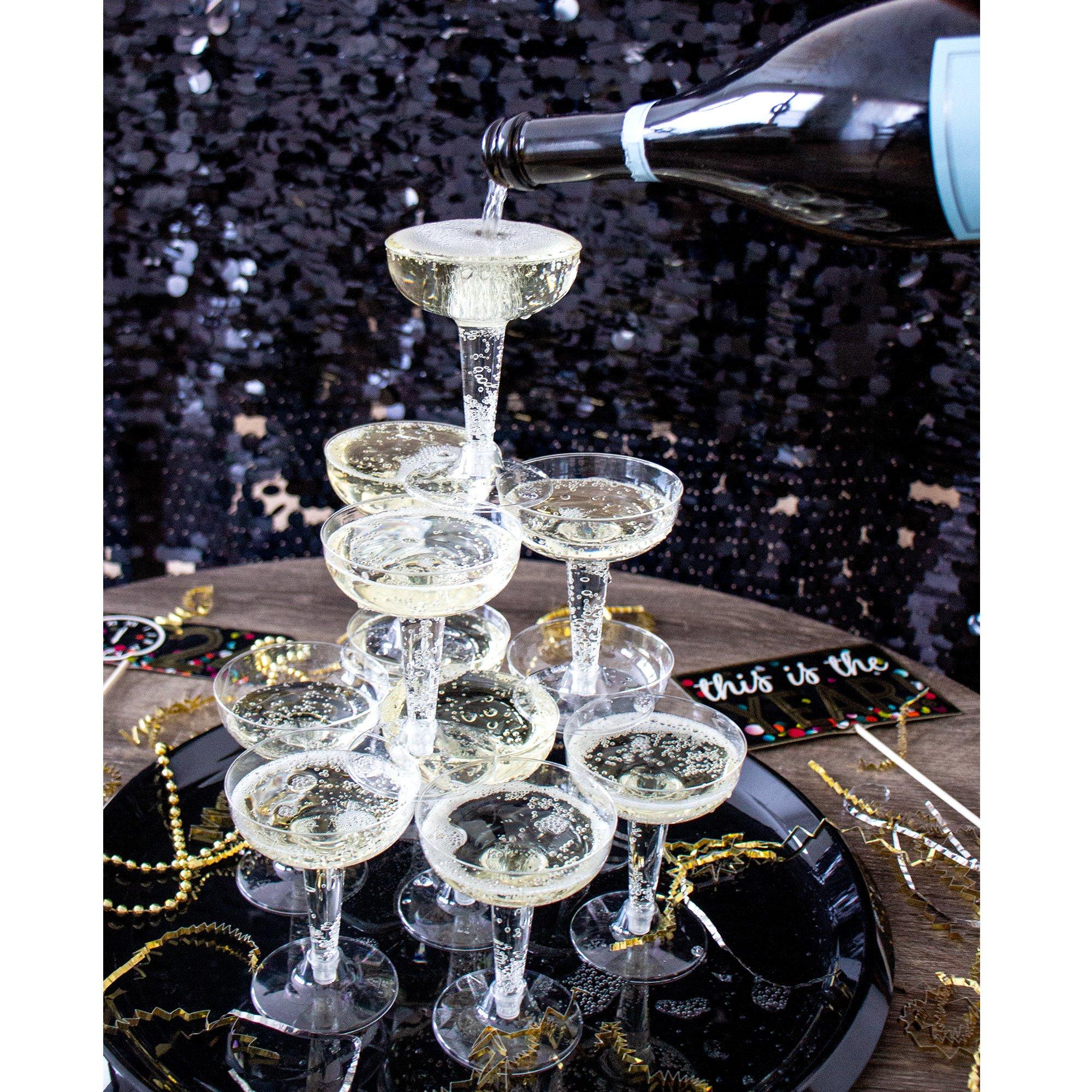 Clear Plastic Champagne Coupe Glasses. 8oz. 20ct - Image 2
