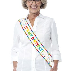 Rainbow Sequin & Confetti It's My Birthday Sash