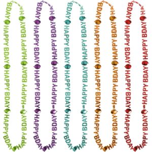 Metallic Birthday Balloons Happy Birthday Necklaces 10ct