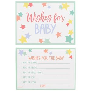 Pastel Stars Wishes for Baby Cards. 24ct