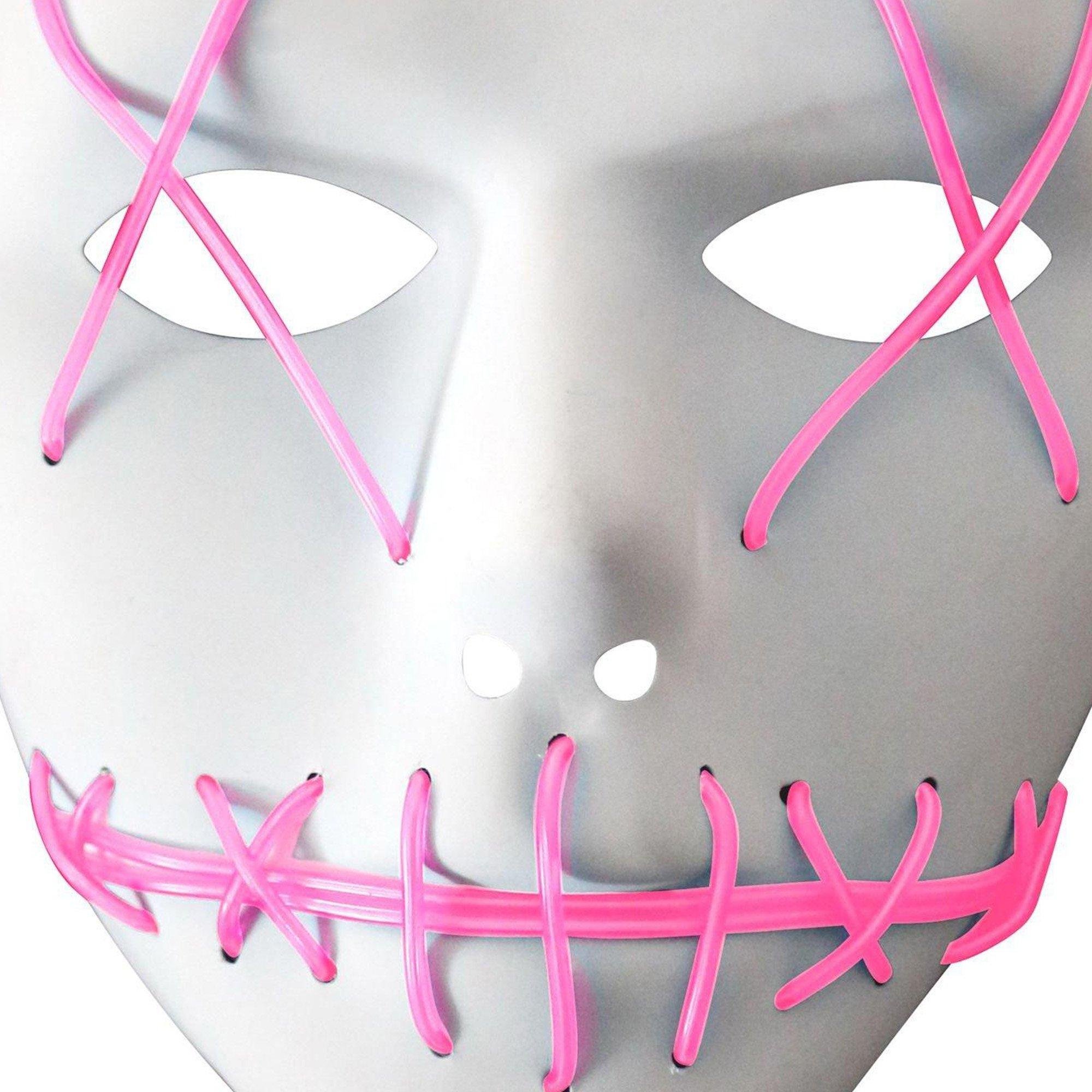 Light-Up Pink Stitch Face Mask - Image 2