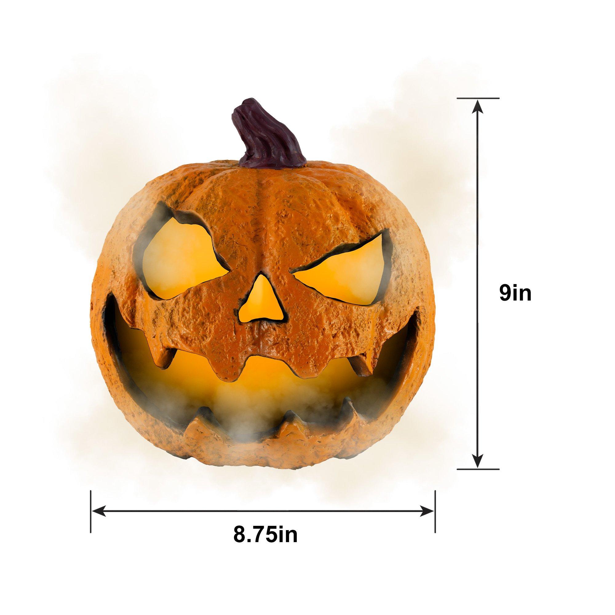 Light-Up Misting Jack-o'-Lantern Plastic Decoration. 8.75in x 9in - Image 5