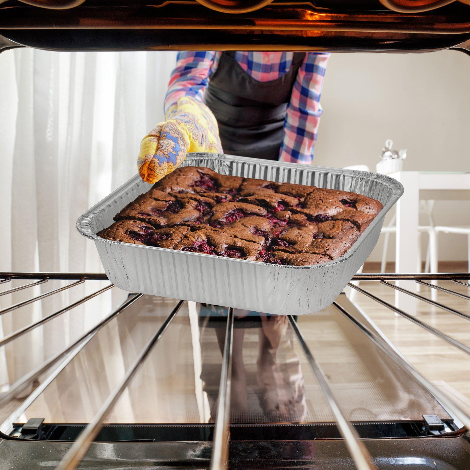 Reusable Square Aluminum Pans with Board Lids. 9in. 10ct - Image 5