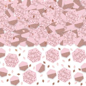 Metallic Blush Birthday Confetti. 2.5oz Foil Mix