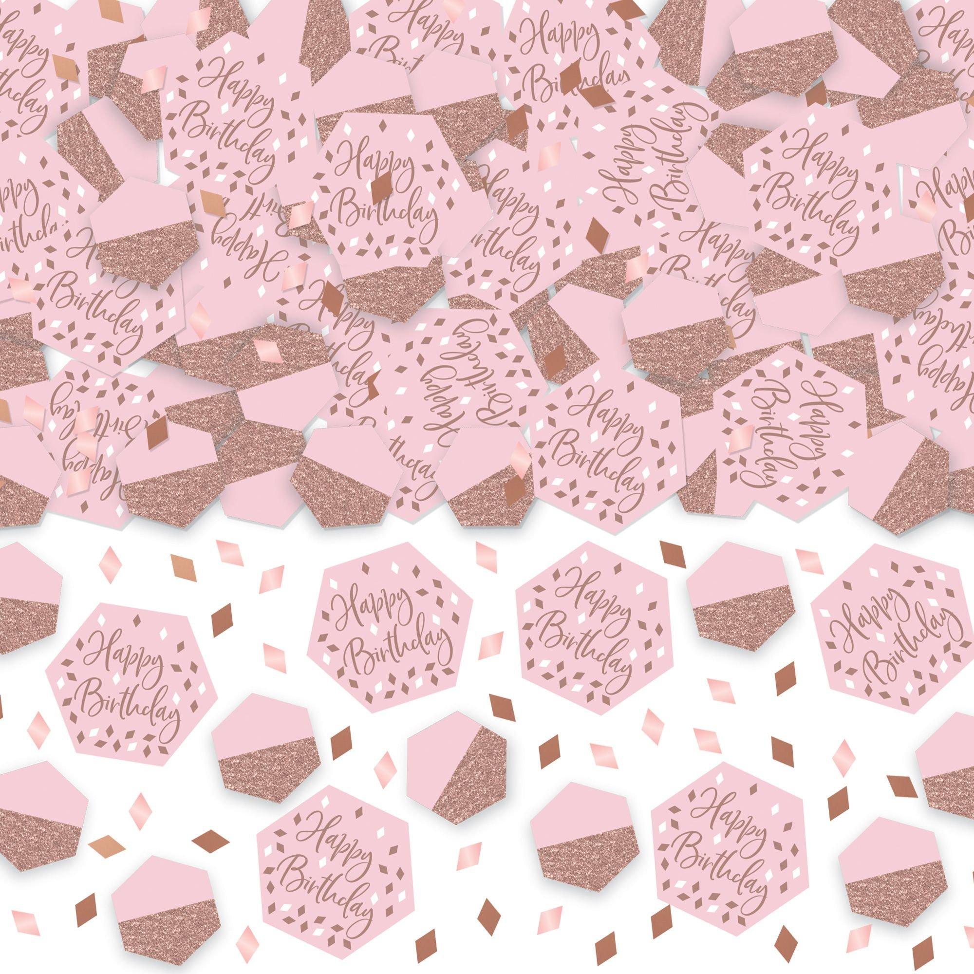 Metallic Blush Birthday Confetti. 2.5oz Foil Mix