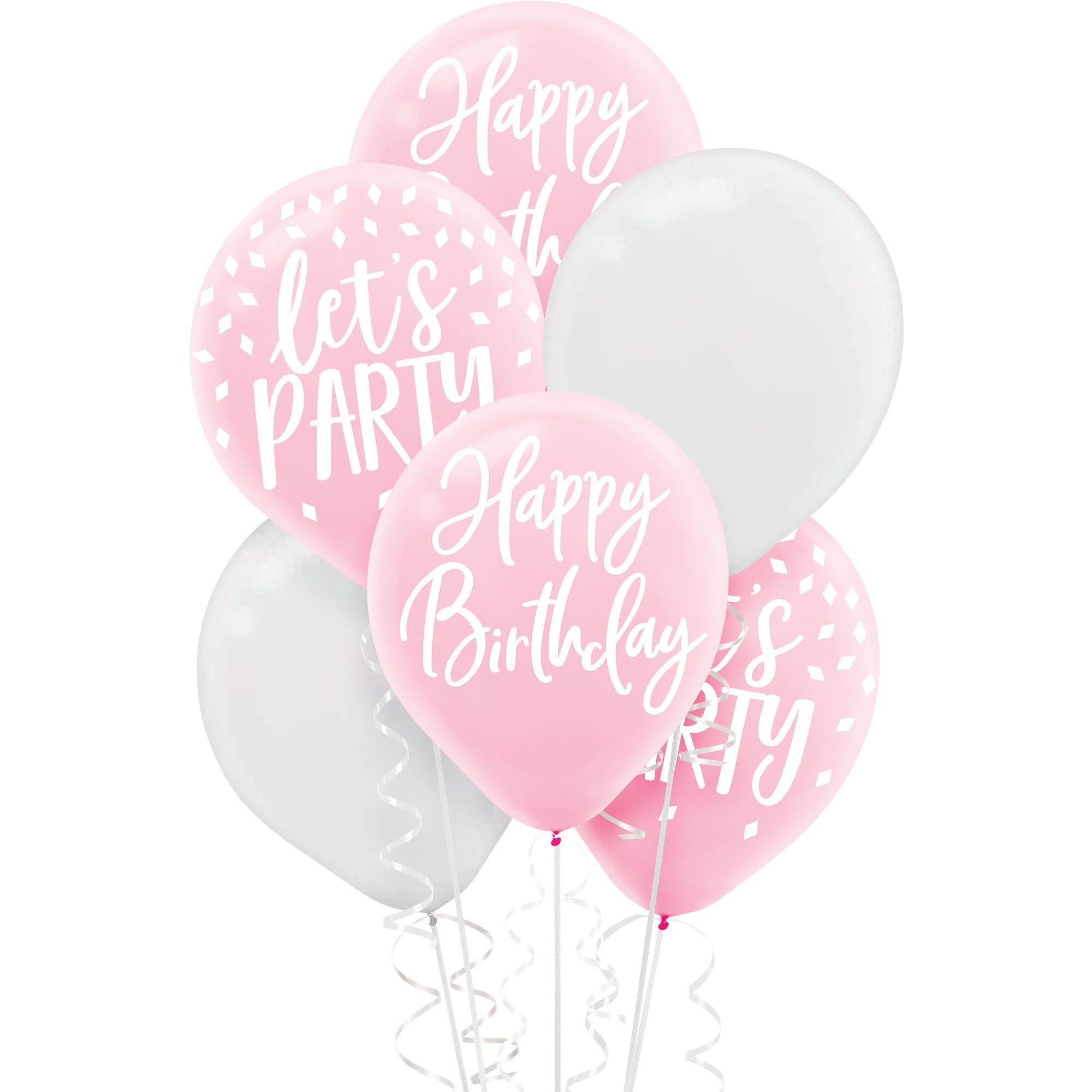15ct. 12in. Blush Birthday Balloons