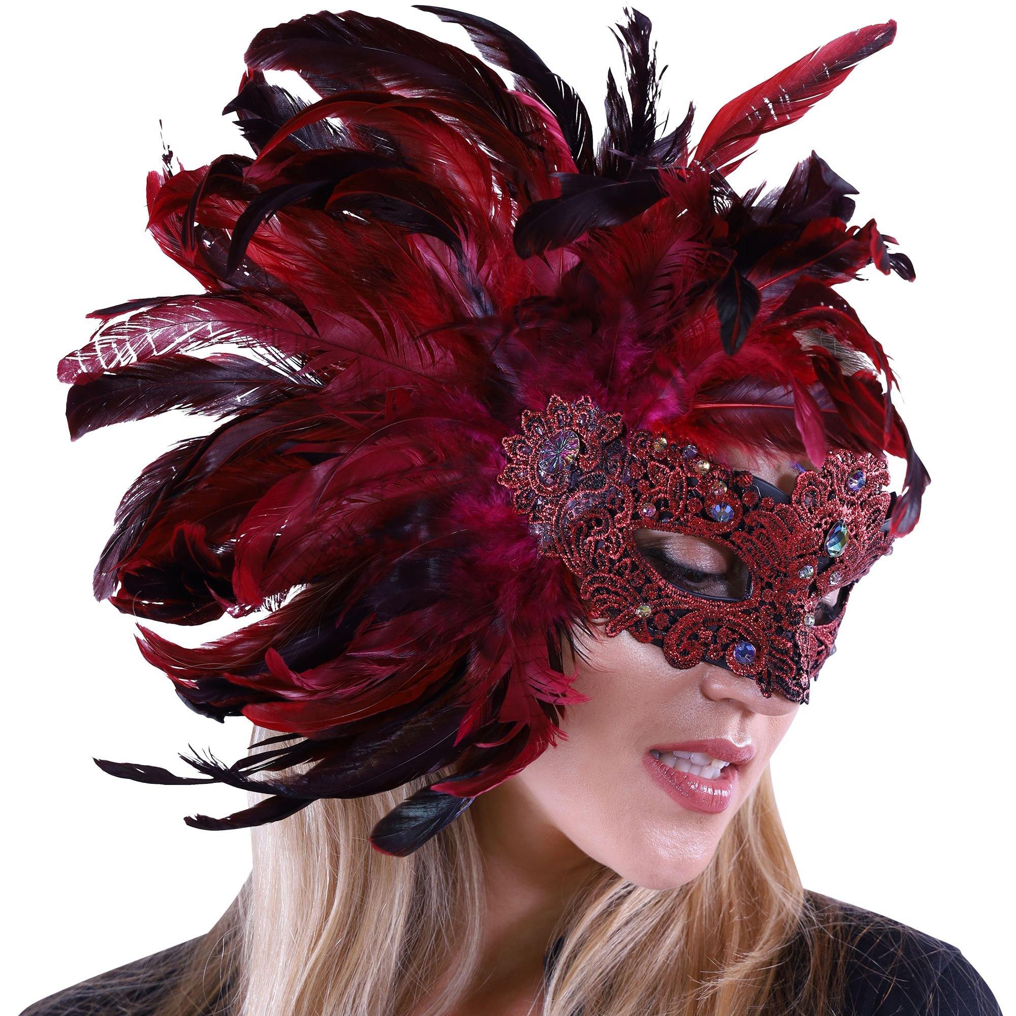 Scarlet Venetian Masquerade Mask - Image 2