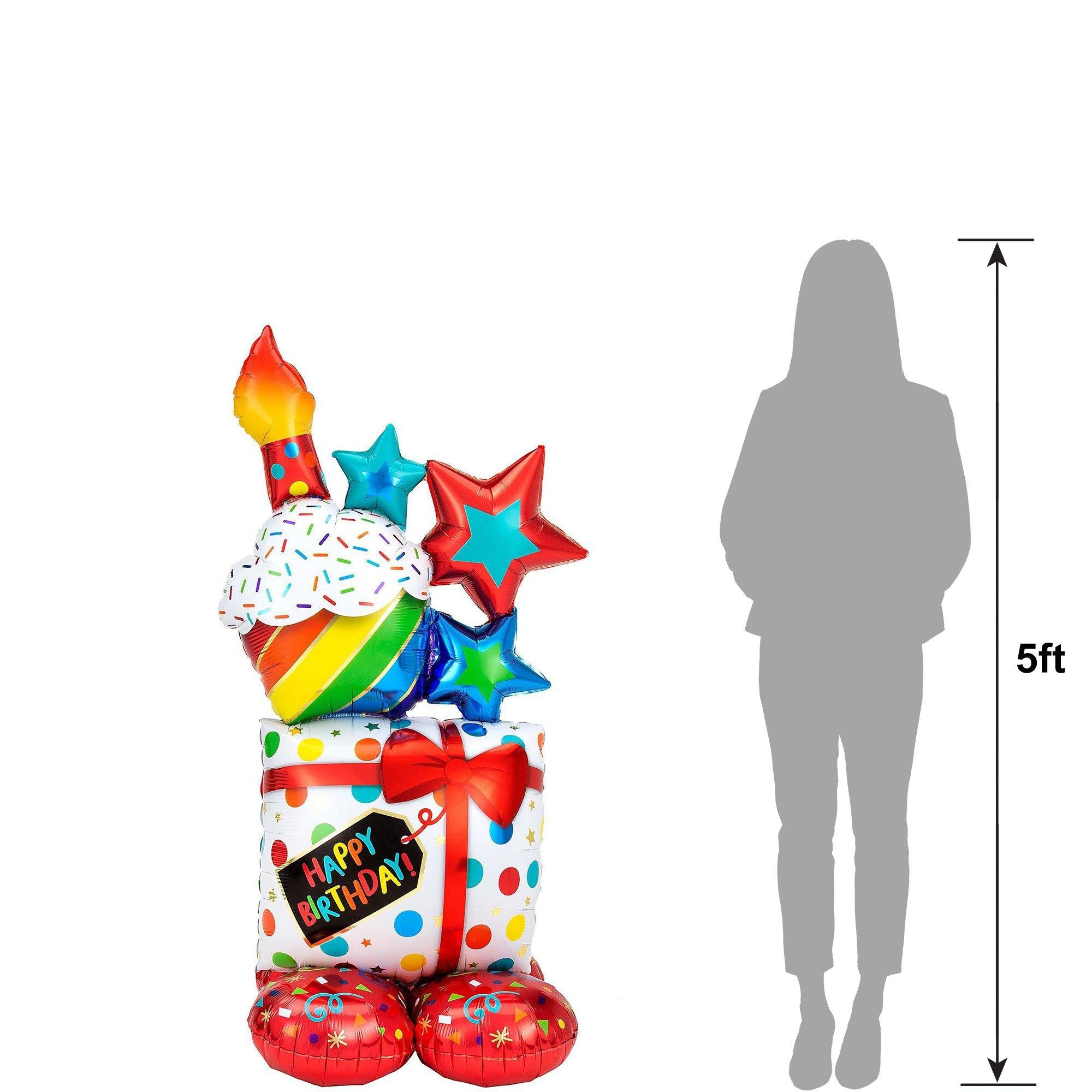 AirLoonz® Stacked Birthday Icons Balloon. 55in - Image 6
