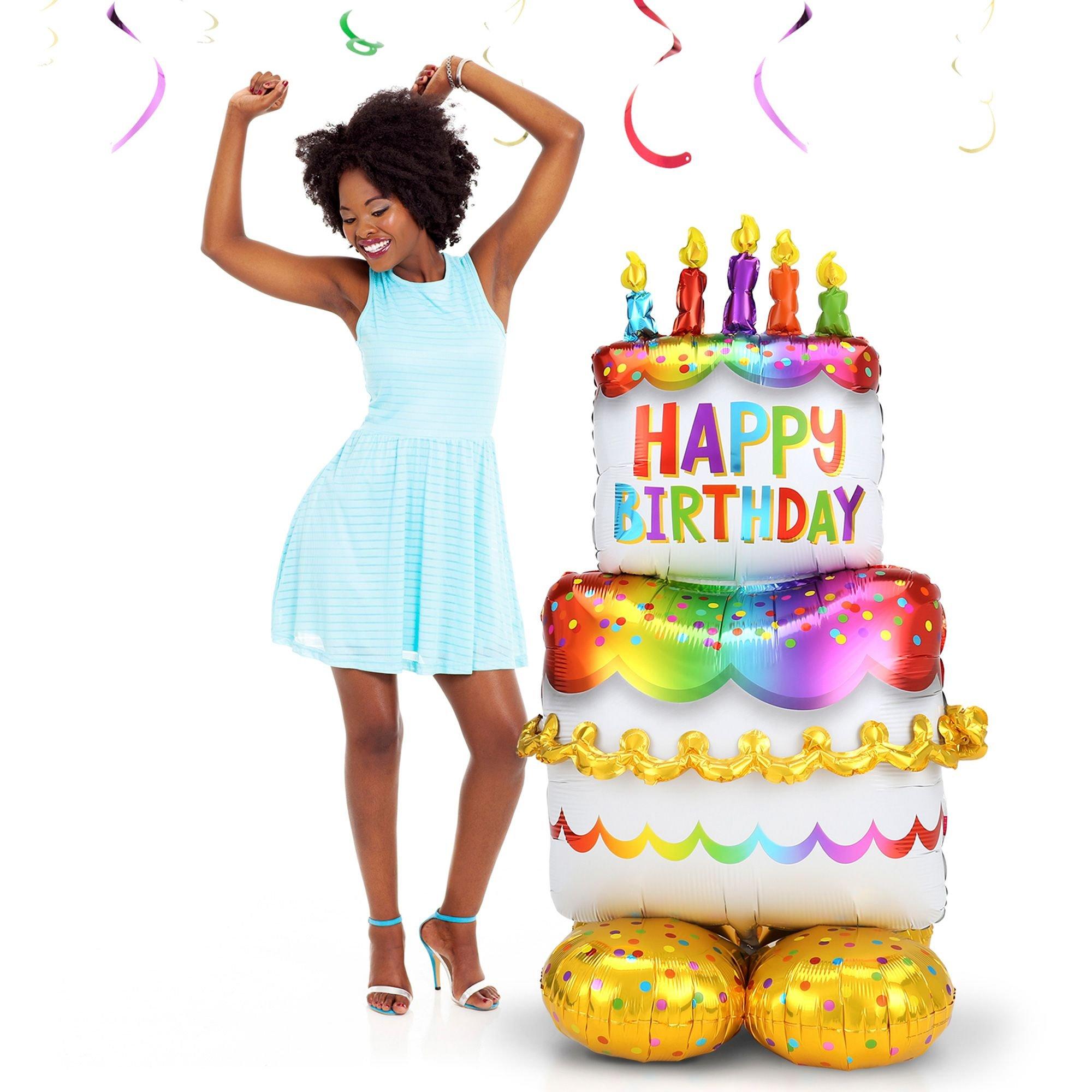 AirLoonz® Birthday Cake Balloon. 53in - Image 2