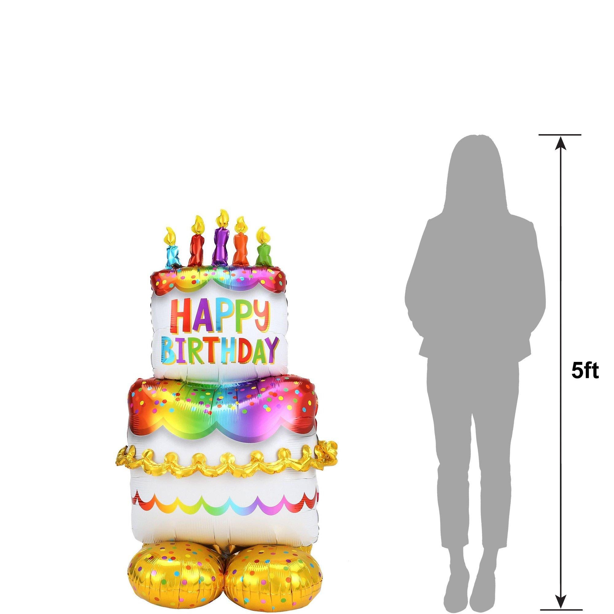AirLoonz® Birthday Cake Balloon. 53in - Image 6