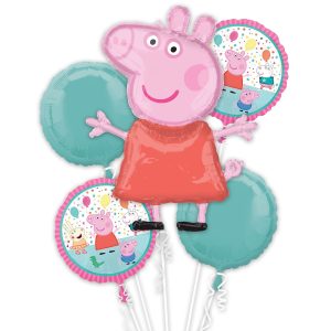 Peppa Pig Foil Balloon Bouquet. 5pc