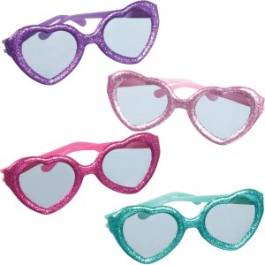 Glitter Heart Glasses 12ct – Sparkling Heart-Shaped Kids' Sunglasses