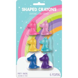 Unicorn Shaped Crayons. 6ct