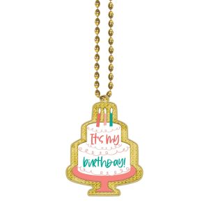 Happy Cake Day Birthday Pendant Bead Necklace