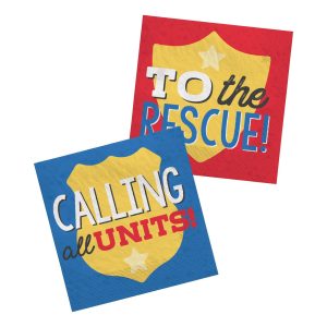 First Responders Beverage Napkins. 5in. 16ct