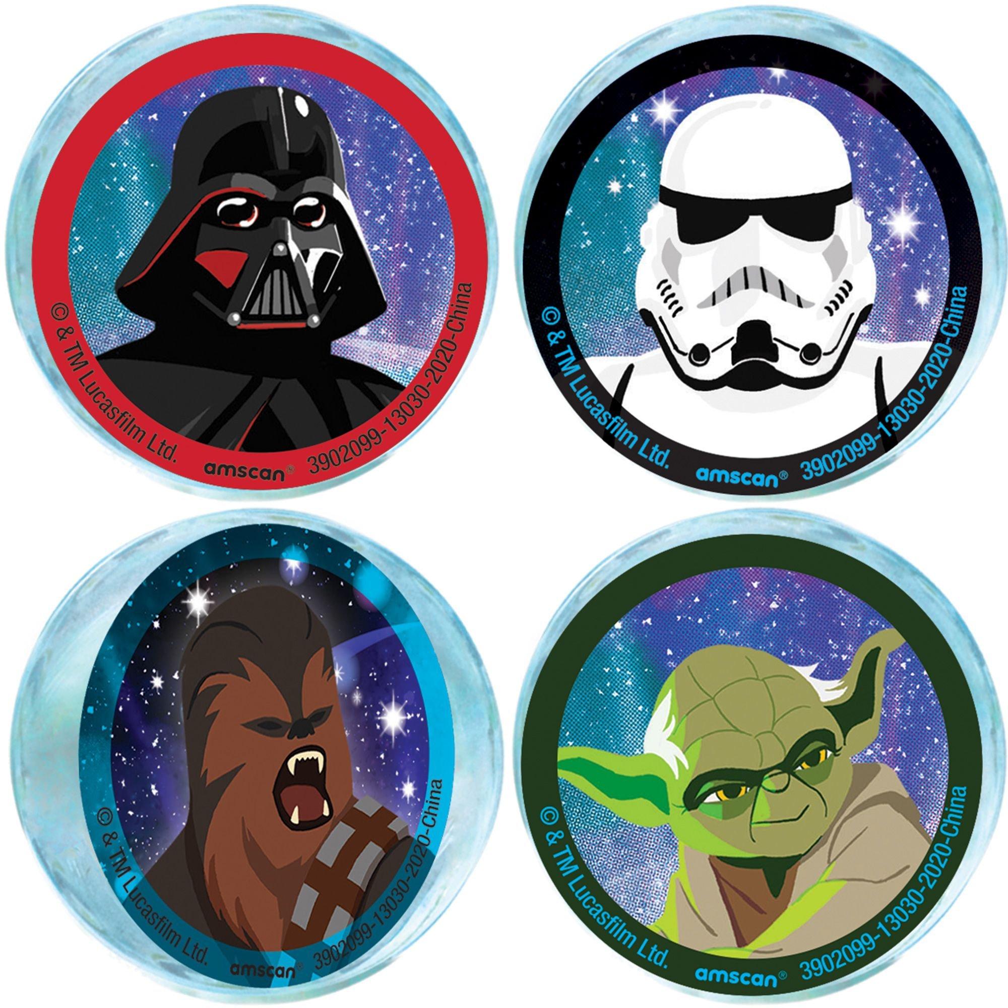 Star Wars Galaxy of Adventures Rubber Bounce Balls. 1.6in. 4ct